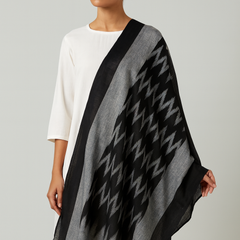 Handwoven Ikat Cotton Dupatta for Women –Soft Pure Cotton Dupatta | Lightweight Daily Wear & Ethnic Festive Dupatta