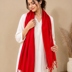 Women’s Cotton Summer Stole Combo Pack of 2 | Soft Lightweight Solid Stoles with Tassels | Daily Wear