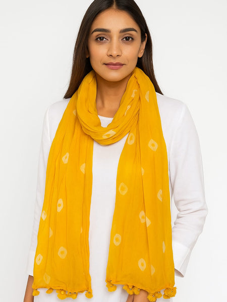 Elegant Chiffon Chunari Printed Dupatta with Tassels | Lightweight Festive Dupatta for Women