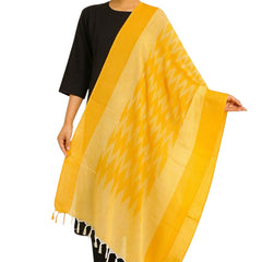 Handwoven Ikat Cotton Dupatta for Women –Soft Pure Cotton Dupatta | Lightweight Daily Wear & Ethnic Festive Dupatta