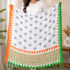 Tricolor Printed Dupatta for Women