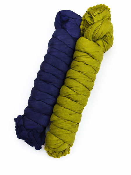 Pure Cotton Plain Dupatta Mhendi Green&Navy Blue