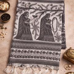 Kalamkari Printed Art Silk Dupatta for Women