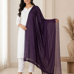 Women's Purple Chiffon Dupatta