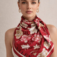 Premium Silk Printed Square Scarf for Women