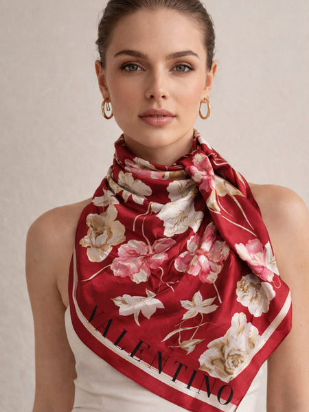Premium Silk Printed Square Scarf for Women