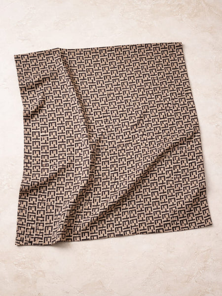 Premium Silk Printed Monogram Scarf for Women