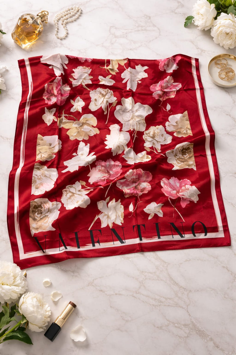 Premium Silk Printed Square Scarf for Women