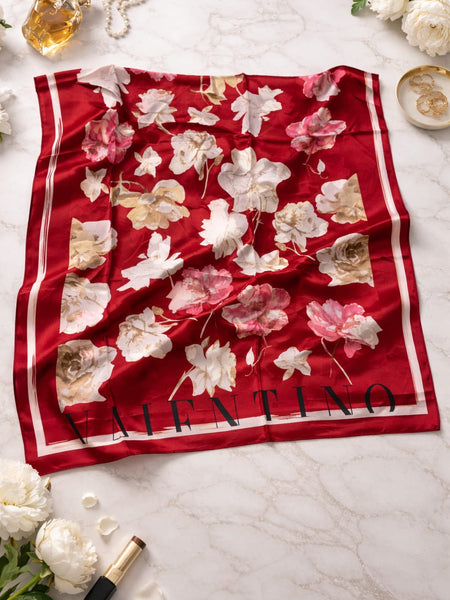 Premium Silk Printed Square Scarf for Women