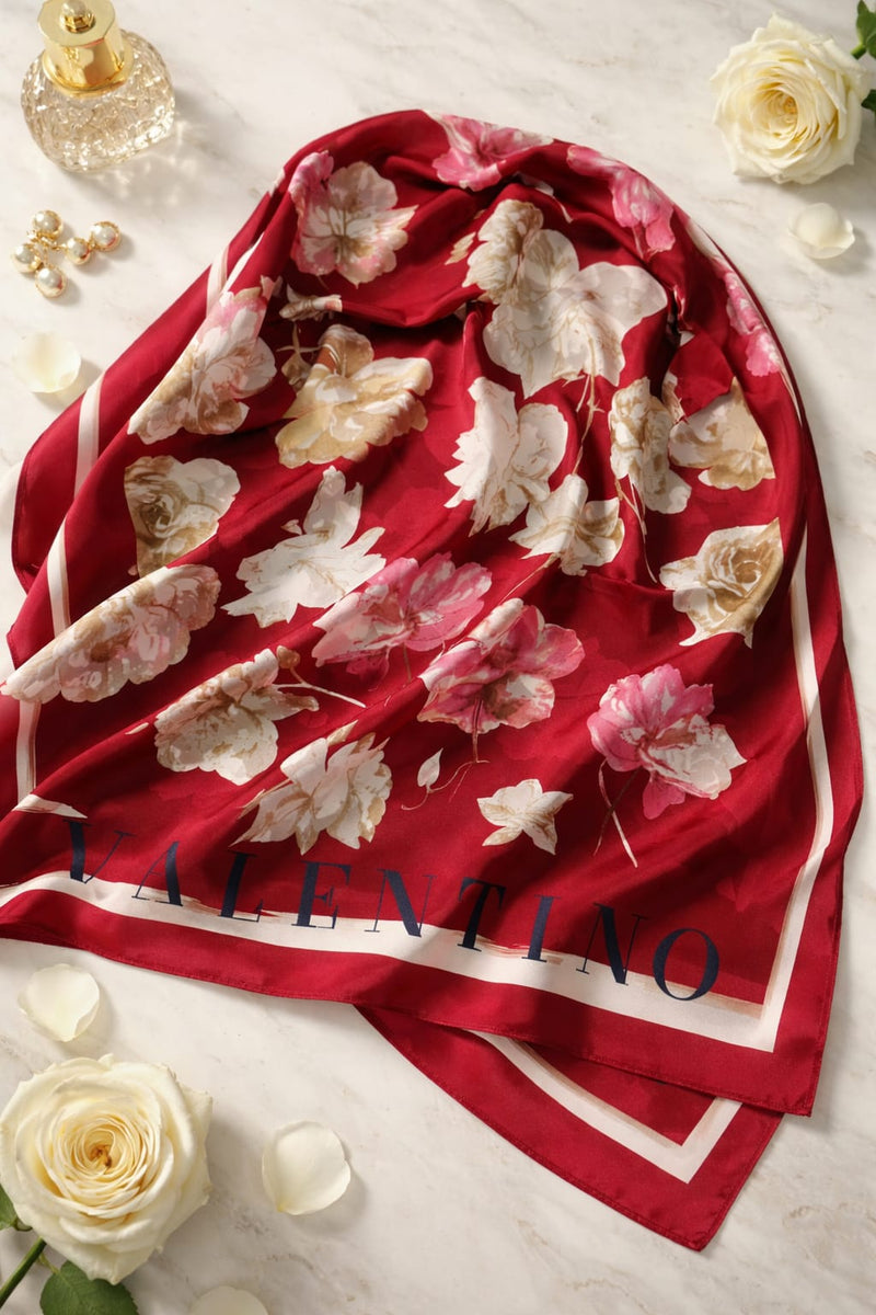 Premium Silk Printed Square Scarf for Women