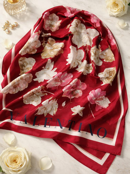 Premium Silk Printed Square Scarf for Women