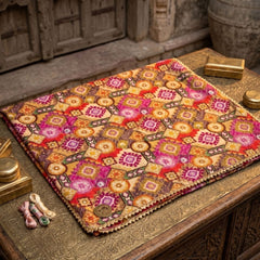 Chanderi Silk Rajwadi Printed Dupatta with Sequin Work & Decorative Border