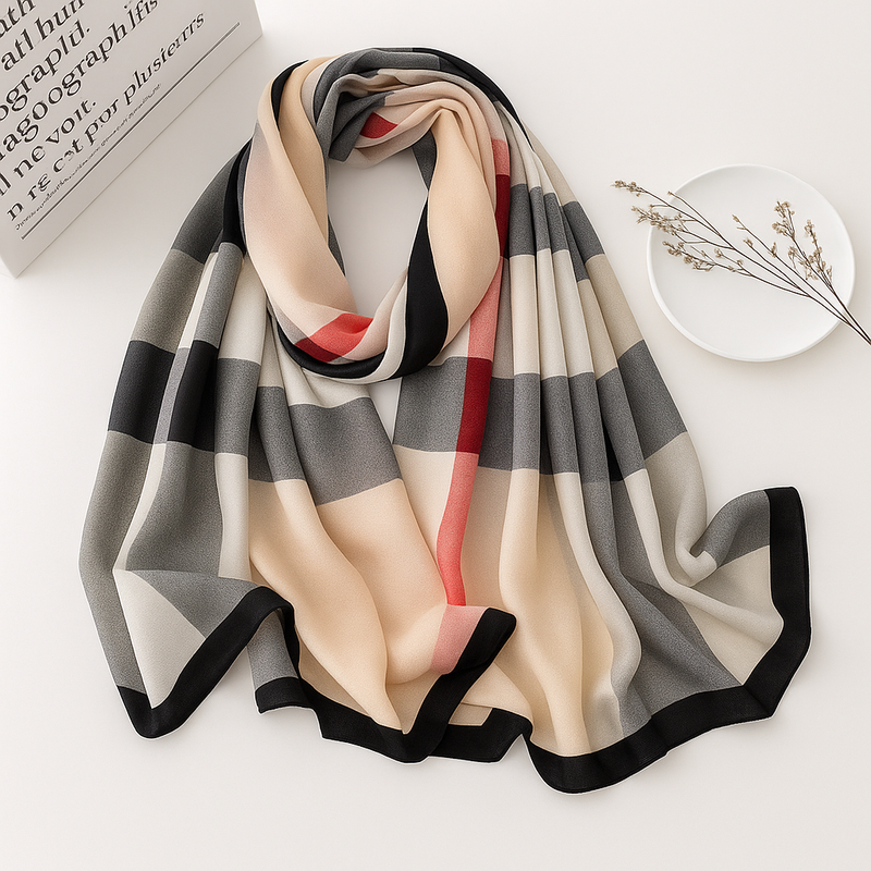 Cotton Scarf for Women – Soft Check Printed Lightweight Fashion Stole