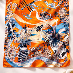 Premium Silk Printed Square Scarf for Women