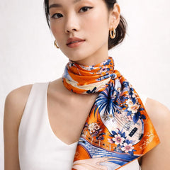 Premium Silk Printed Square Scarf for Women
