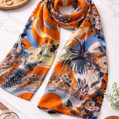 Premium Silk Printed Square Scarf for Women