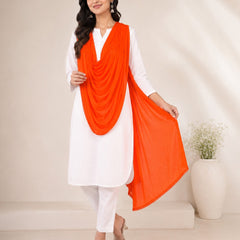 Women's Orange Chiffon Dupatta