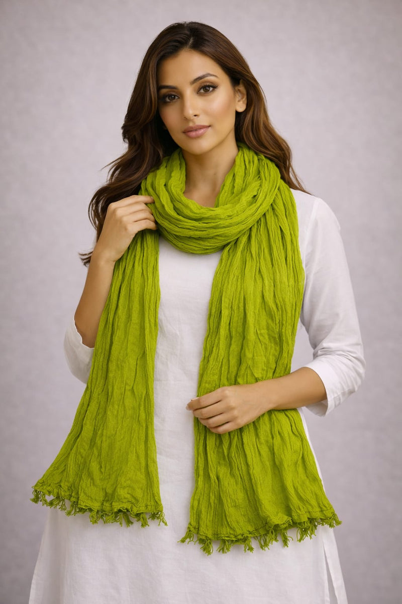 Chinon Shining Dupatta | Soft Silk Feel Plain Dupatta with Tassels | Party & Festive Wear Dupatta