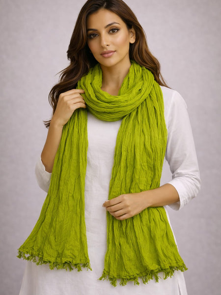 Chinon Shining Dupatta | Soft Silk Feel Plain Dupatta with Tassels | Party & Festive Wear Dupatta