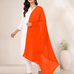 Women's Orange Chiffon Dupatta