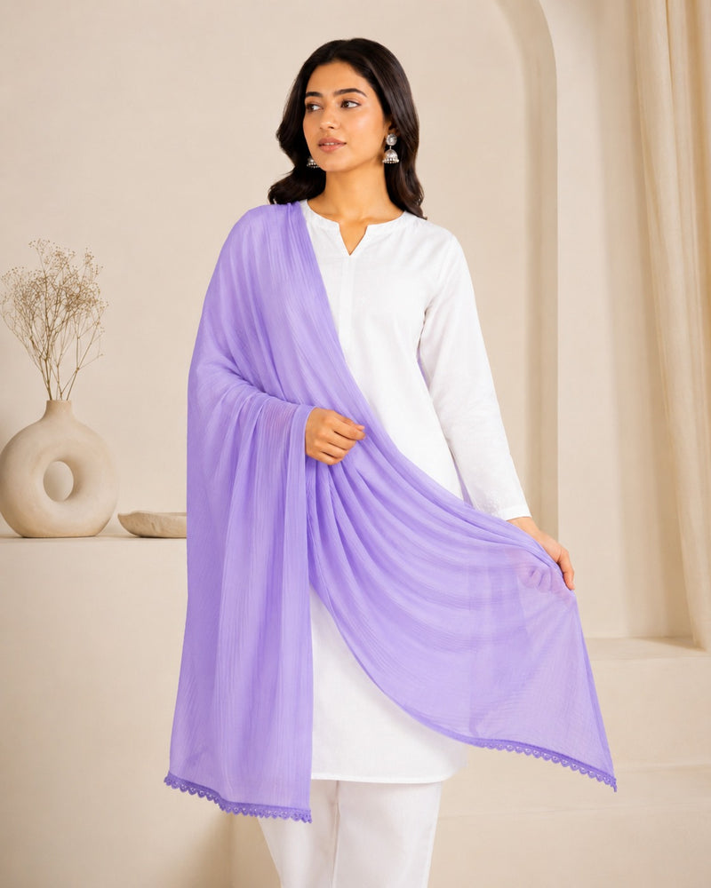 Plain Chiffon Dupatta for Women