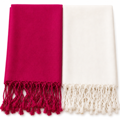 Women’s Cotton Summer Stole Combo Pack of 2 | Soft Lightweight Solid Stoles with Tassels | Daily Wear
