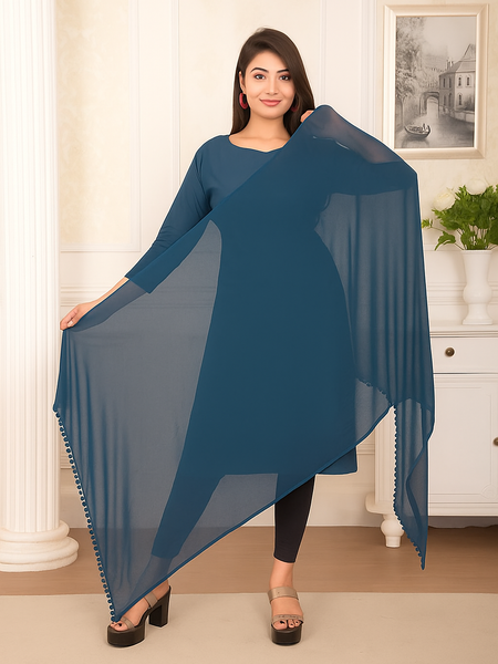 Elegant Plain Chiffon Dupatta for Women – Lightweight, Soft & Flowing Fabric – Perfect for Daily Wear, Festive & Ethnic Outfits