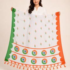 Indian Tricolor Printed Dupatta for Women