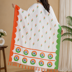 Indian Tricolor Printed Dupatta for Women