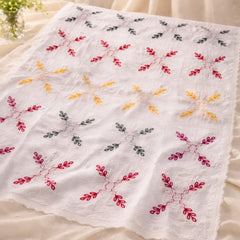 Women's White Cotton Thread Work Embroidered Dupatta
