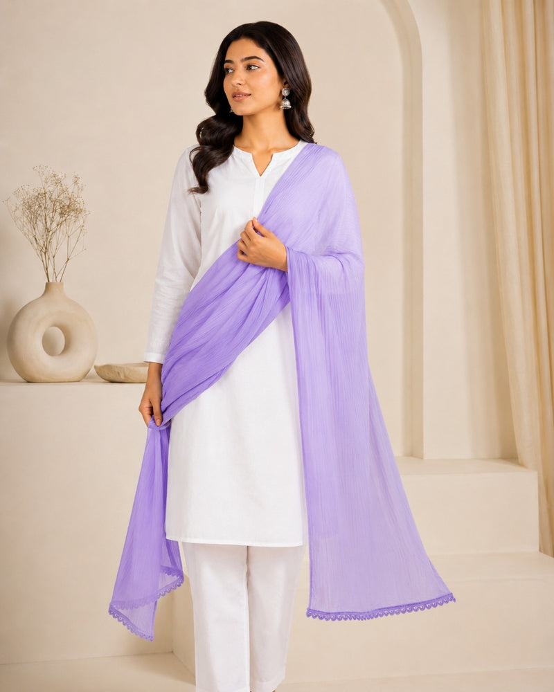 Plain Chiffon Dupatta for Women