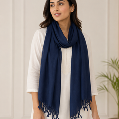 Women’s Cotton Summer Stole Combo Pack of 2 | Soft Lightweight Solid Stoles with Tassels | Daily Wear
