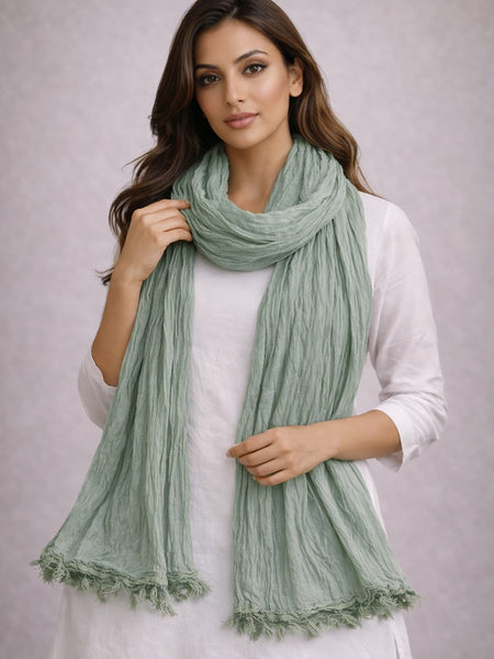 Chinon Shining Dupatta | Soft Silk Feel Plain Dupatta with Tassels | Party & Festive Wear Dupatta