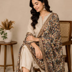 Kalamkari Printed Art Silk Dupatta for Women