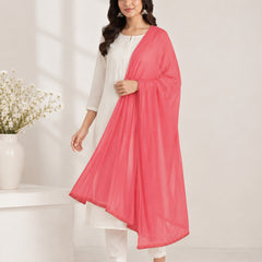 Women's Coral Pink Chiffon Dupatta