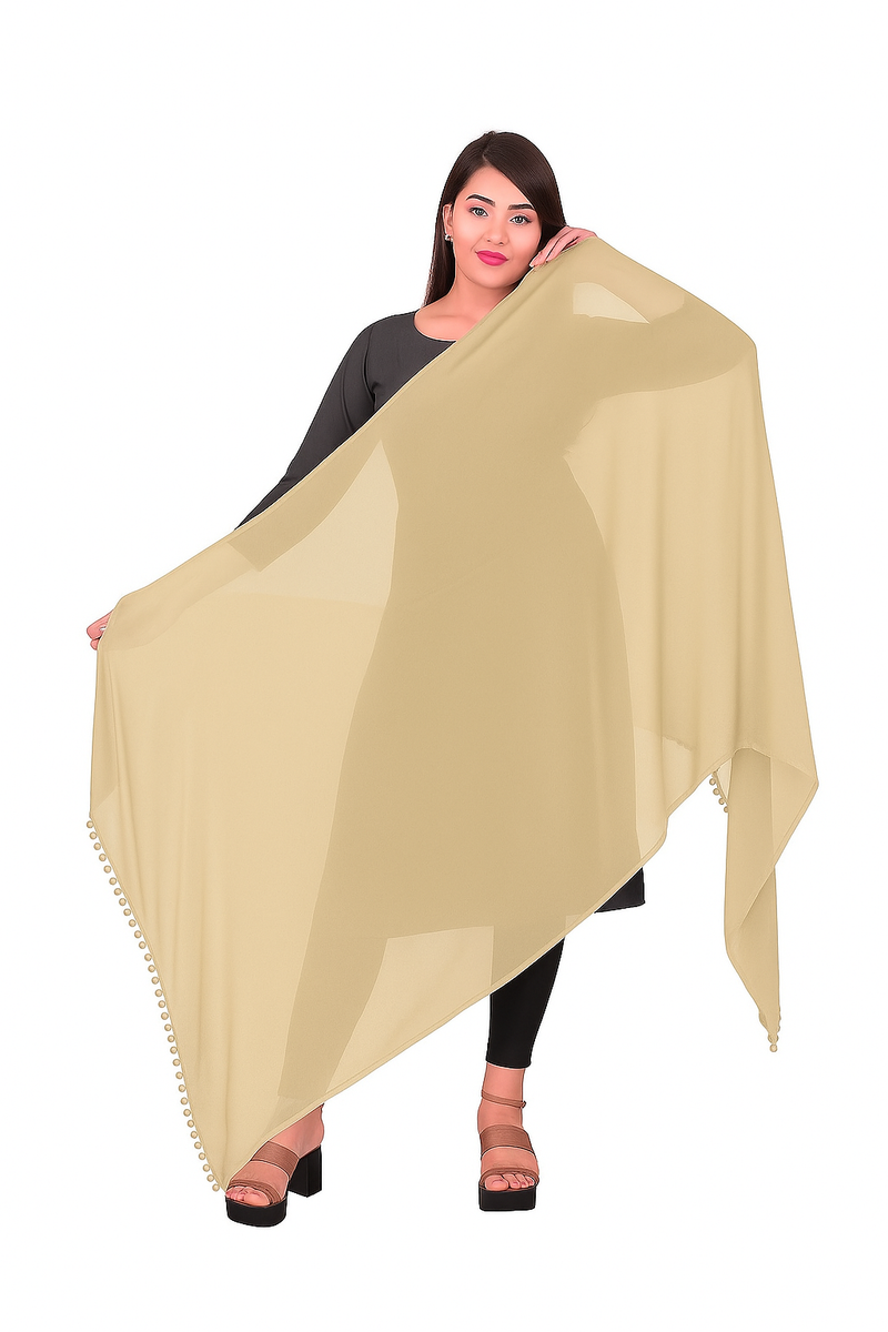 Elegant Plain Chiffon Dupatta for Women – Lightweight, Soft & Flowing Fabric – Perfect for Daily Wear, Festive & Ethnic Outfits