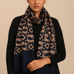 Red/Rani/Navy blue Batik Print Cotton Scarf for Women – Soft, Lightweight & Stylish
