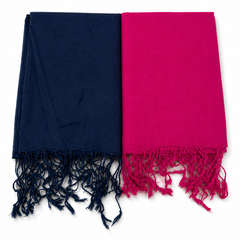 Women’s Cotton Summer Stole Combo Pack of 2 | Soft Lightweight Solid Stoles with Tassels | Daily Wear
