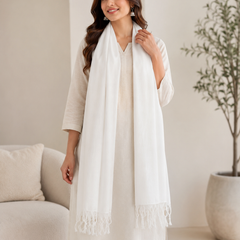 Women’s Cotton Summer Stole Combo Pack of 2 | Soft Lightweight Solid Stoles with Tassels | Daily Wear