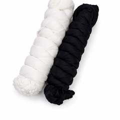 Pure Cotton Plain Dupatta Black&White
