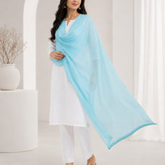 Women's Sky Blue Chiffon Dupatta