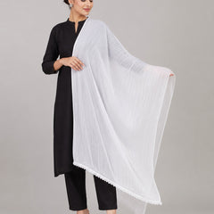 Women's White Chiffon Dupatta