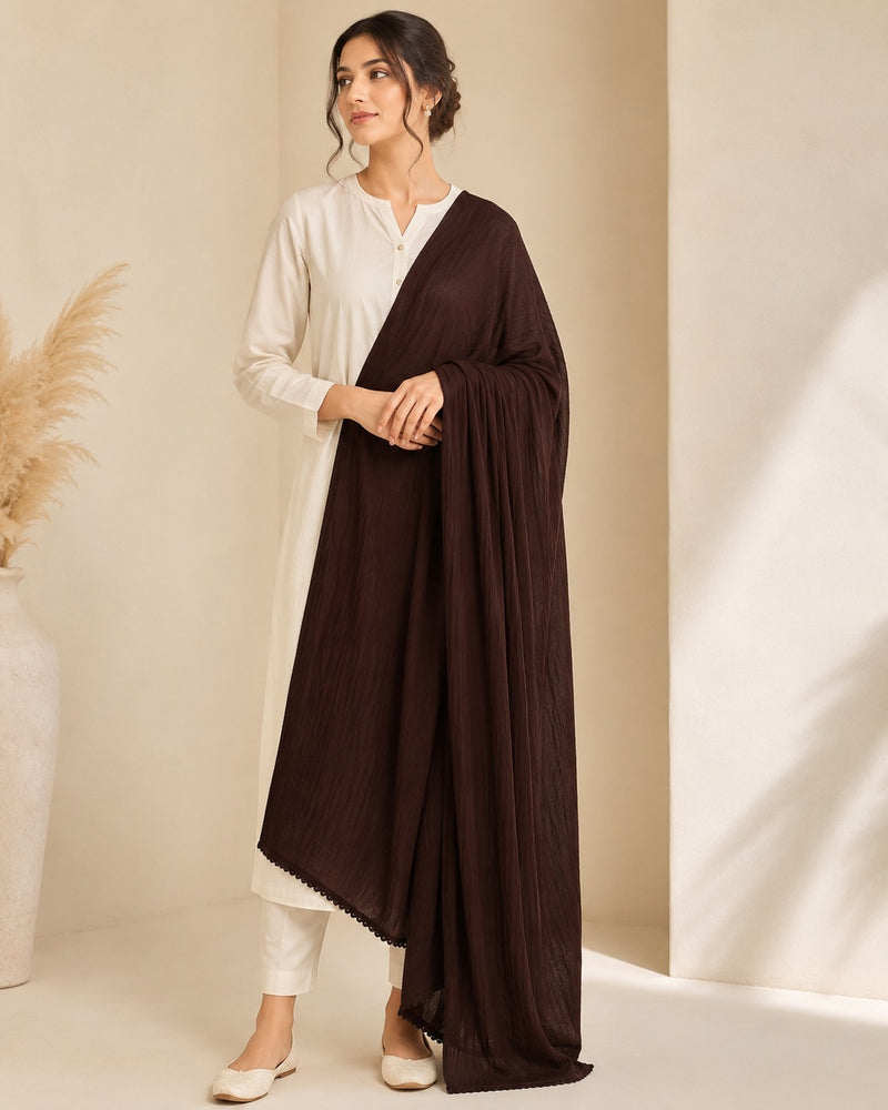 Women's Brown Chiffon Dupatta