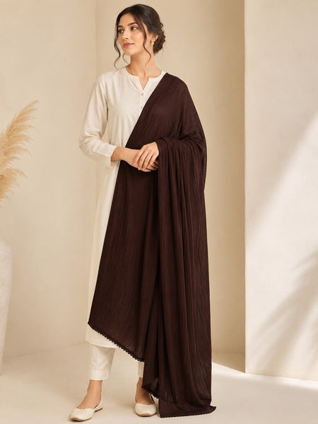 Women's Brown Chiffon Dupatta