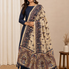 Kalamkari Printed Art Silk Dupatta for Women