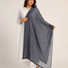 Women's Dark Grey Chiffon Dupatta