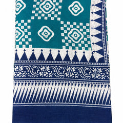 Women’s Art Silk Geometric Printed Dupatta with Contrast Border and Tassels