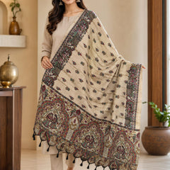 Kalamkari Printed Art Silk Dupatta for Women