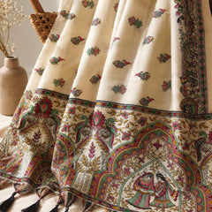 Kalamkari Printed Art Silk Dupatta for Women
