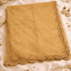 Premium Gold Net Cutwork Dupatta for Women